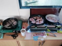 Fun day fry-up at the field. Lovely!!