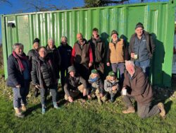 The team - planting a boundary hedge at the club field, January 2024